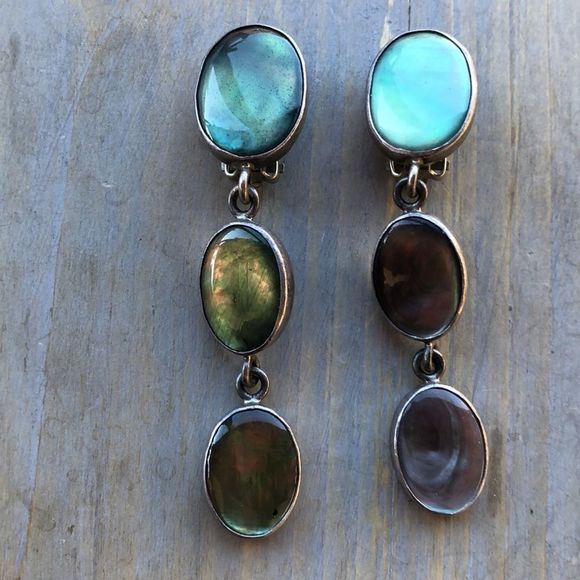 Harlene Korey Kalibre One of a Kind Sterling Silver Semi Precious Earrings - Picture 3 of 14